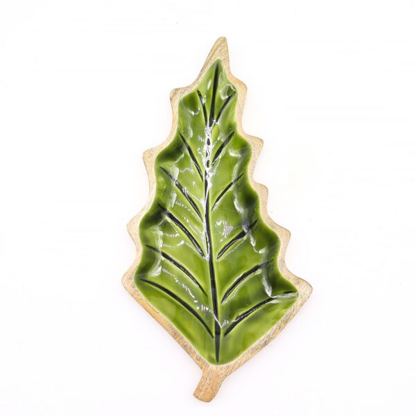 Lost in the Forrest -  Enamel Leaf Wooden Bowl - 33x17cm - Bild 8