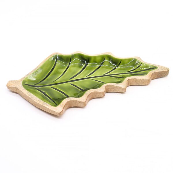 Lost in the Forrest -  Enamel Leaf Wooden Bowl - 33x17cm - Bild 7