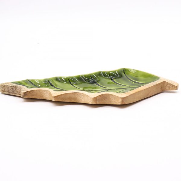 Lost in the Forrest -  Enamel Leaf Wooden Bowl - 33x17cm - Bild 6