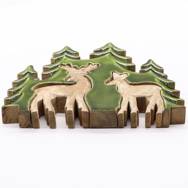 Lost in the Forrest -  Two Dear in the Forrest 3D Wooden Decoration - 18x23cm - Bild 11