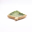 Lost in the Forrest -  Enamel Leaf Wooden Bowl - 33x17cm