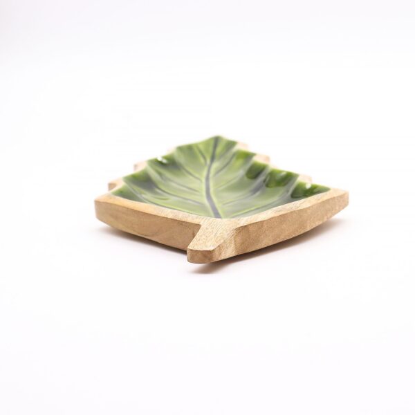 Lost in the Forrest -  Enamel Leaf Wooden Bowl - 33x17cm - Bild 4