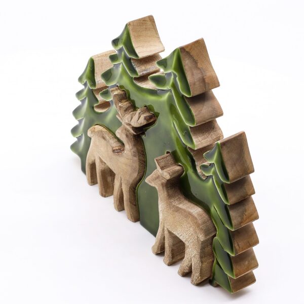 Lost in the Forrest -  Two Dear in the Forrest 3D Wooden Decoration - 18x23cm - Bild 9