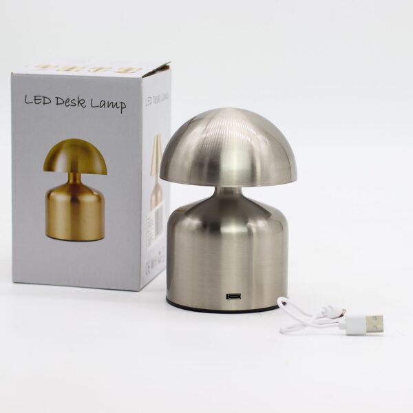 Touch Lamp - Dome Mushroom Silver - USB (C) - Rechargable  (400 Watt) - Bild 4