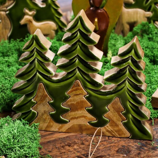 Lost in the Forrest - Three Trees 3D Wooden Decoration - 20x23cm - Bild 6