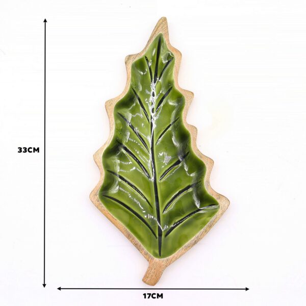 Lost in the Forrest -  Enamel Leaf Wooden Bowl - 33x17cm - Bild 10