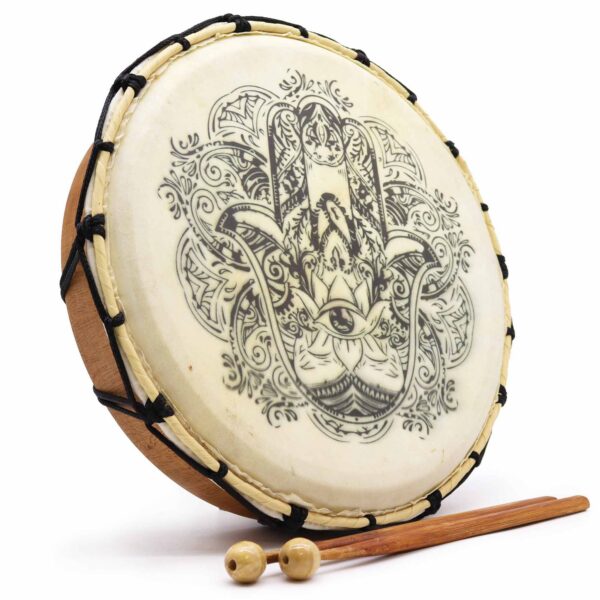 Hamsa Shamanic Drum with Two Sticks - 30cm - Bild 3