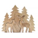 Lost in the Forrest -  Two Dear in the Forrest 3D Wooden Decoration - 18x23cm