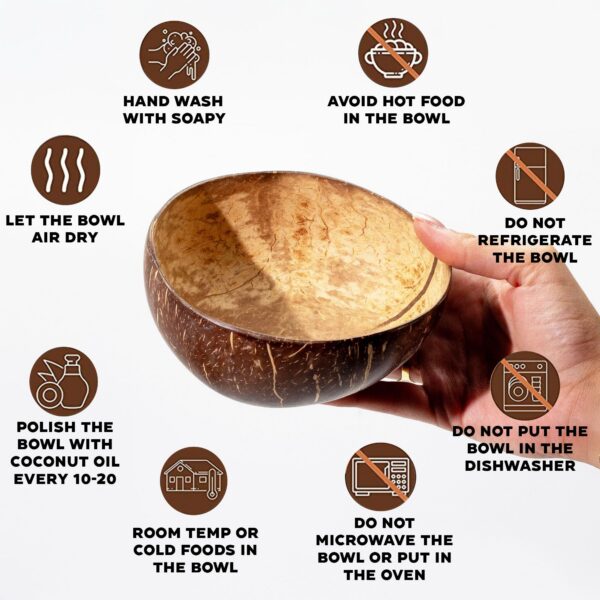 Medium Natural Coconut Bowl on Stand - Bild 5