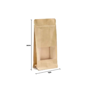 10-pack papperspåsar med fönster i kraftpapper 10x20 cm - produktbild 2