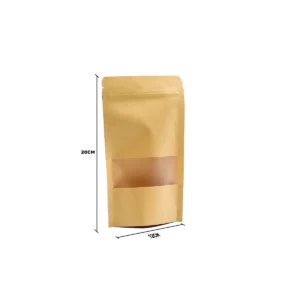10-pack papperspåsar med fönster i kraftpapper 12x20 cm - produktbild 3