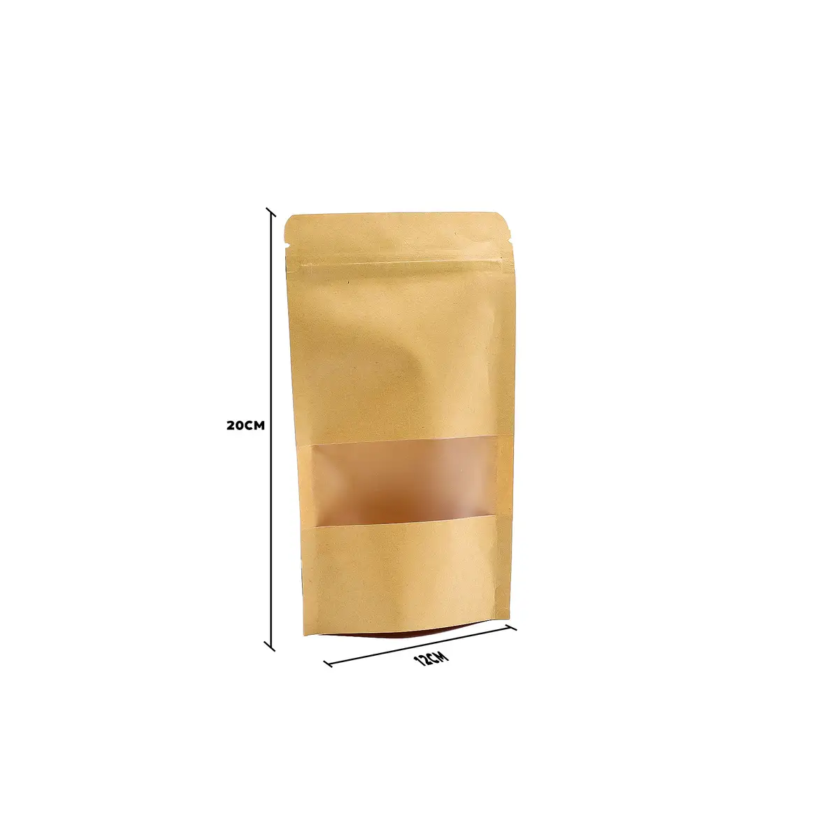 10-pack papperspåsar med fönster i kraftpapper 12x20 cm - produktbild 3