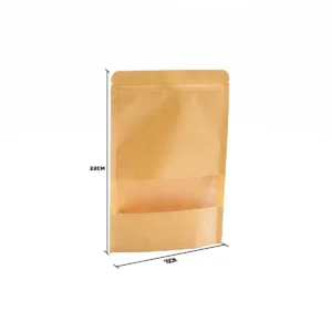 10-pack papperspåsar med fönster i kraftpapper 16 x 24 cm - produktbild 3