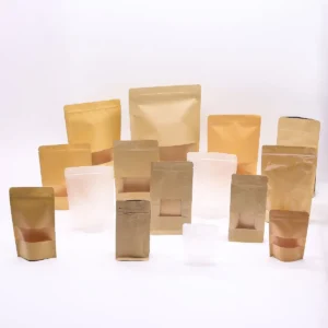 10-pack papperspåsar med fönster i kraftpapper 16 x 24 cm - produktbild 5