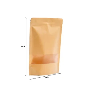 10-pack papperspåsar med fönster i kraftpapper 18x26 cm - produktbild 2