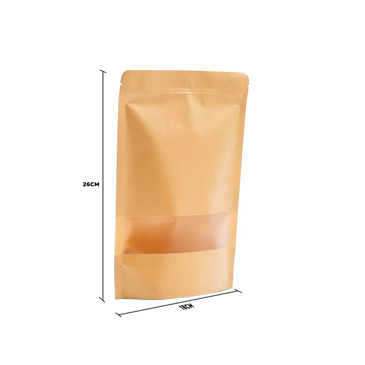 10-pack papperspåsar med fönster i kraftpapper 18x26 cm - produktbild 2