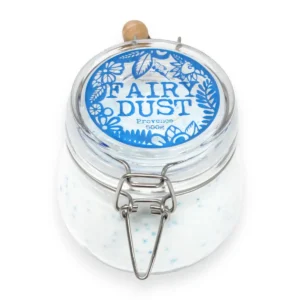 Glasburk med A&C Fairy Dust badpulver i doften Provence