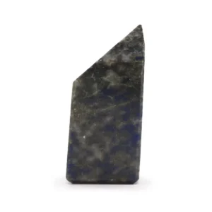 Polerad ädelstensspets i djupblå afghansk lapis lazuli med naturliga mönster