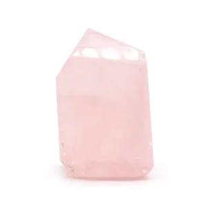 Polerad ädelstensspets av rosa indisk rosenkvarts