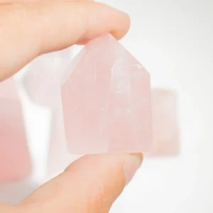 Ädelstensspets av indisk rosenkvarts cirka 6 cm (0,5 kg) – ca 8 stycken - produktbild 4