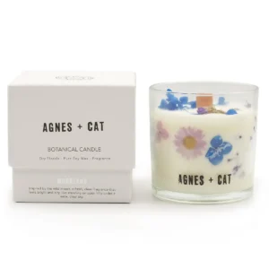 Agnes + Cat botaniskt sojavaxljus Moorland med torkade blommor i glas och presentförpackning
