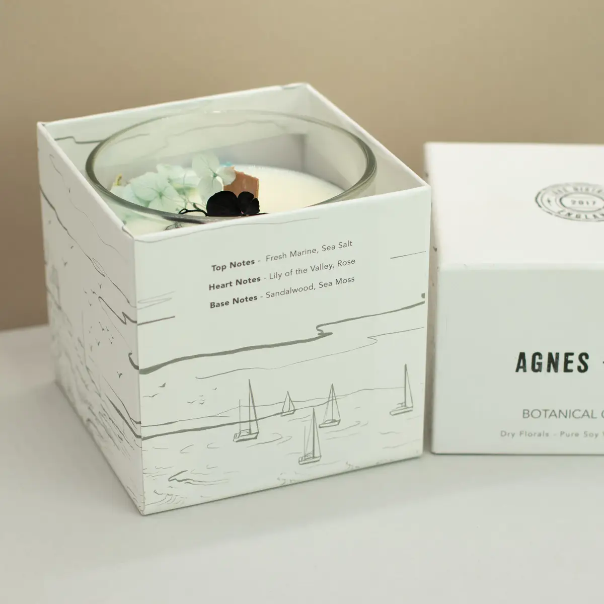 Agnes + Cat Botaniskt Sojavaxljus Seasalt & Moss - produktbild 4