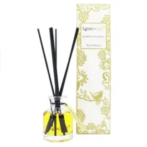 Agnes & Cat doftpinnar 140 ml Moroccan Roll med glasflaska och svarta pinnar