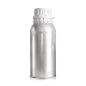 Aluminiumflaska med vit skruvkork på vit bakgrund