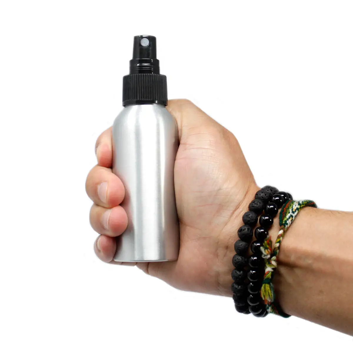 Aluminiumflaska med svart spraypump 100 ml - produktbild 4
