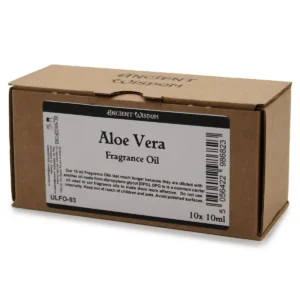 Förpackning med Ancient Wisdom Aloe Vera doftolja i kartong