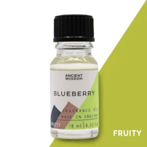 Flaska med Ancient Wisdom blåbär doftolja 10 ml med svart skruvkork