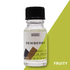 Flaska med Ancient Wisdom Dewberry doftolja 10 ml med svart skruvkork