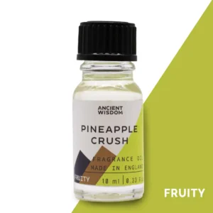 Flaska med Ancient Wisdom doftolja Ananas Crush 10 ml med svart lock