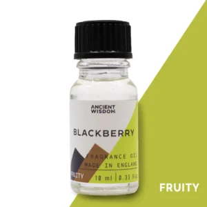 Flaska med Ancient Wisdom doftolja björnbär 10 ml med svart lock