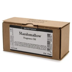 Förpackning med Ancient Wisdom doftolja Marshmallow 10 ml i kartong