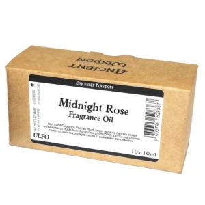 Förpackning med Ancient Wisdom doftolja Midnight Rose 10 ml