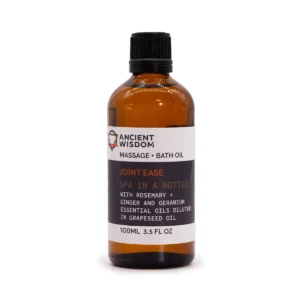 Flaska med Ancient Wisdom Joint Ease massageolja 100 ml