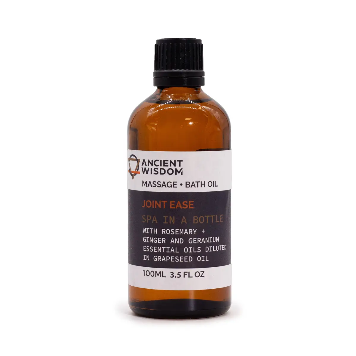 Flaska med Ancient Wisdom Joint Ease massageolja 100 ml