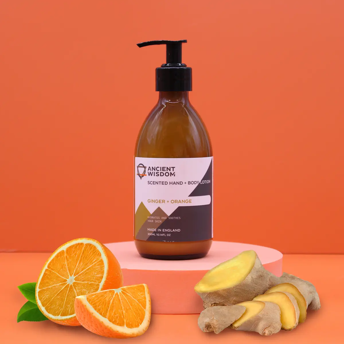 Ancient Wisdom Parfymerad Hand- och Kroppslotion Ginger & Orange 300 ml - produktbild 2