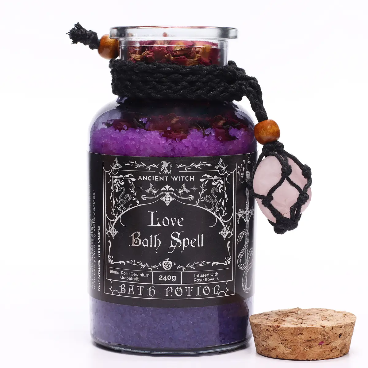 Ancient Witch badpotion för kärlek med rosenkvartsamulett - produktbild 3
