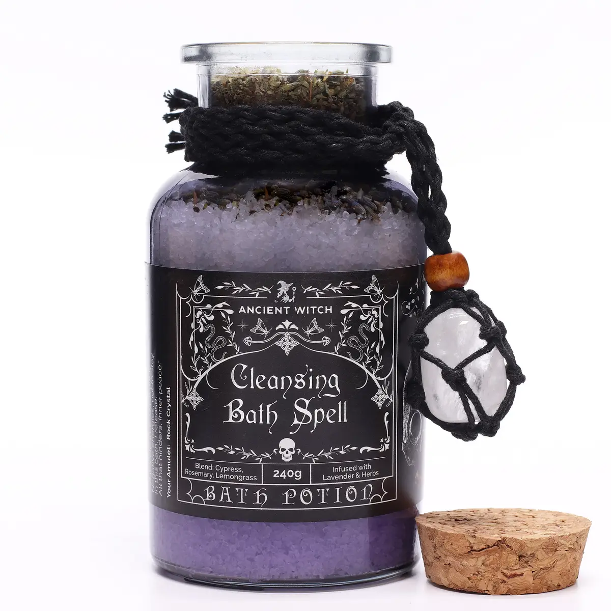 Ancient Witch rengörande badsalt med kristallamulet - produktbild 2