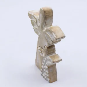 Ängelfigur i mangoträ med vitlasyr, 15 cm - produktbild 4