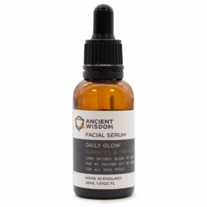 Flaska med ansiktsserum Daily Glow från Ancient Wisdom med pipett