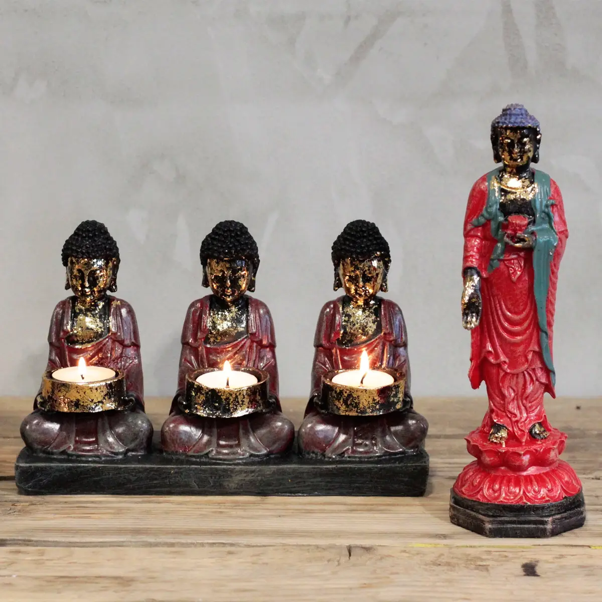 Antik Buddha-staty stående - produktbild 4
