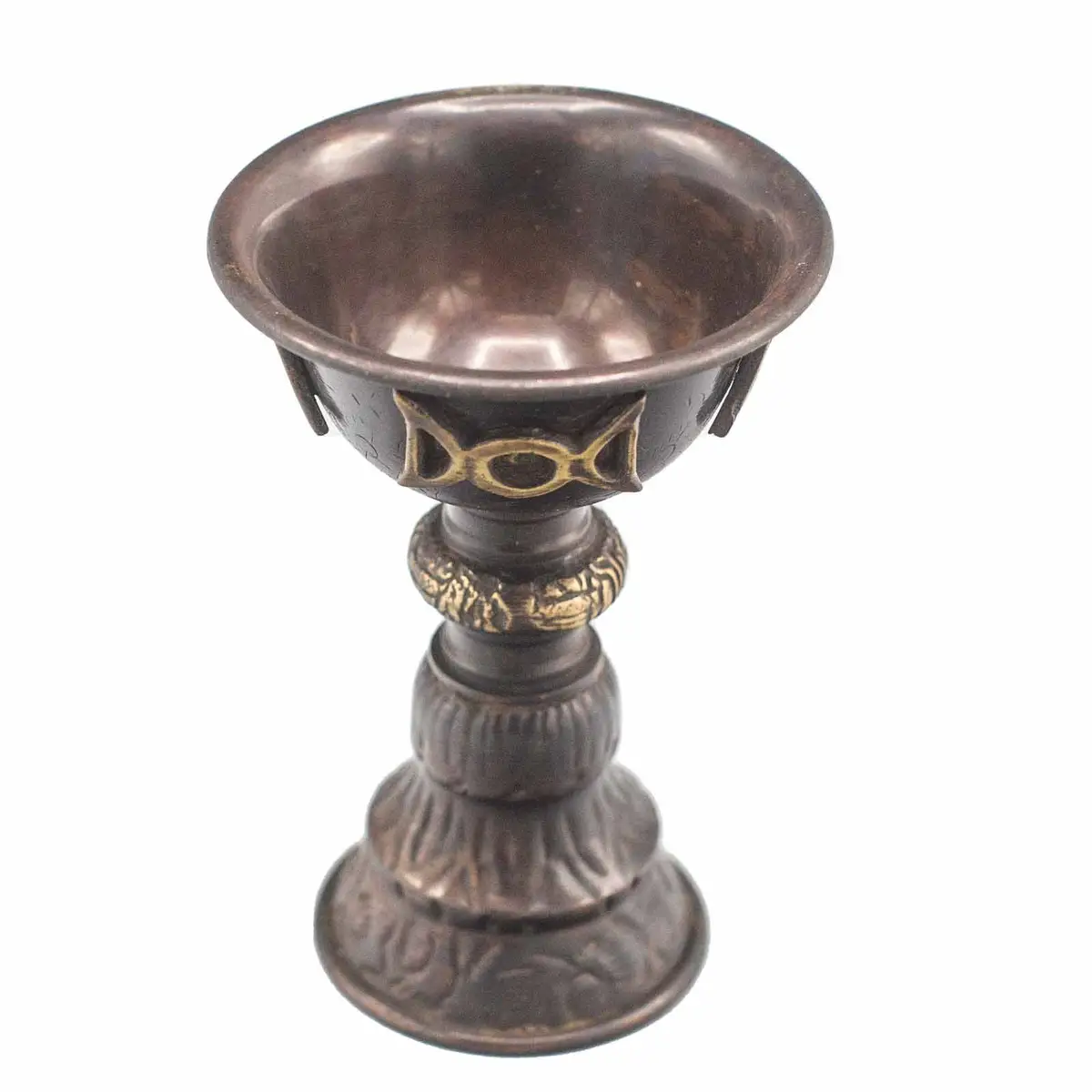 Antik kopparbägare med trippelmåne 8x13 cm - produktbild 3