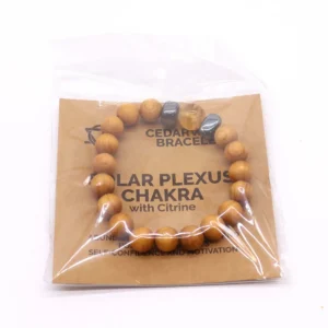 Armband i cederträ med solar plexus-chakra och citrin - produktbild 2
