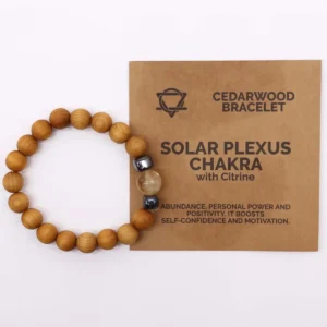 Armband i cederträ med solar plexus-chakra och citrin - produktbild 4