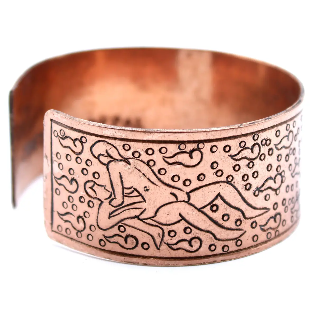 Armband i koppar med tibetanskt Kamasutra-motiv - produktbild 3