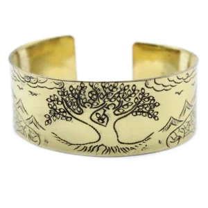 Armband i mässing med tibetansk mantra och livets träd - produktbild 5