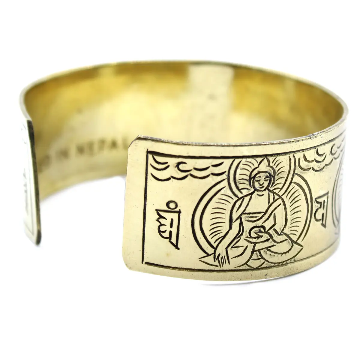 Armband i mässing med tibetanska Buddha-motiv - produktbild 2